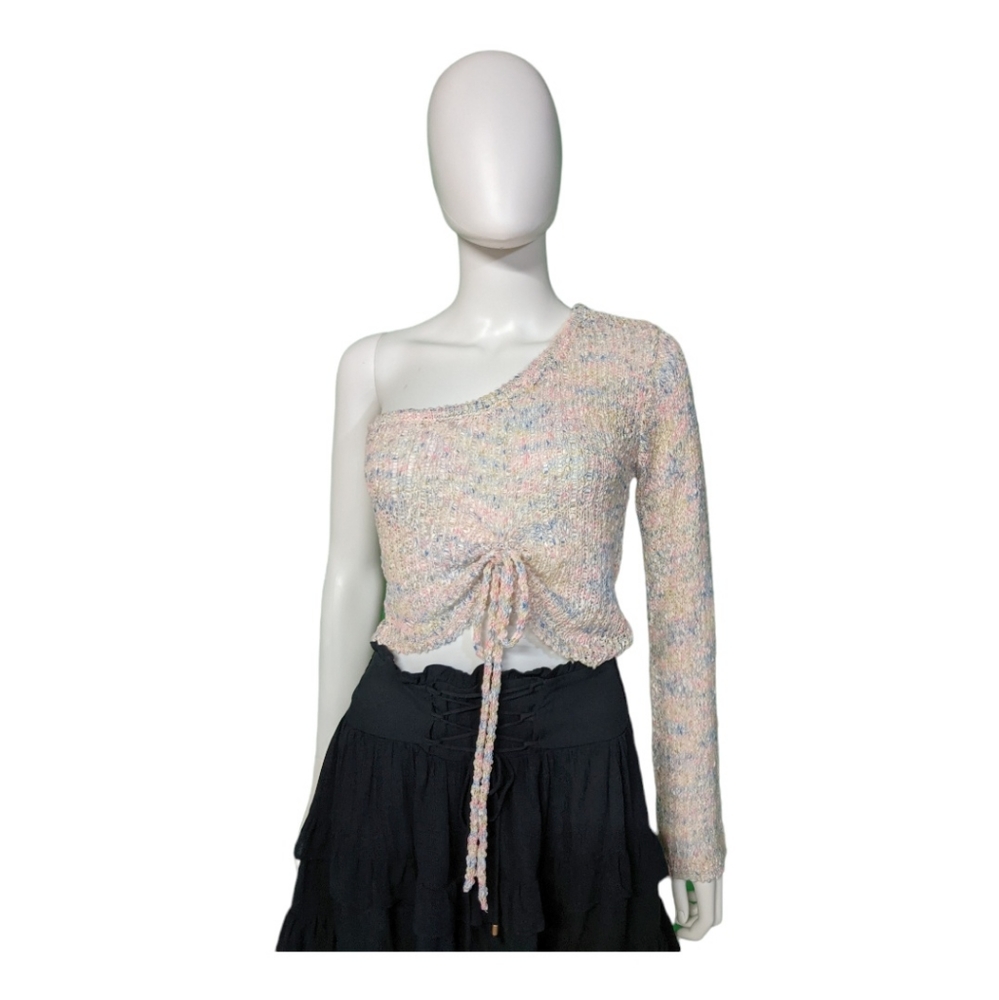 Le Lis Collection One Shoulder Ruched Top Multi S - Picture 2 of 12